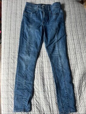 Express Blue Denim Mid-Rise Skinny Jeans